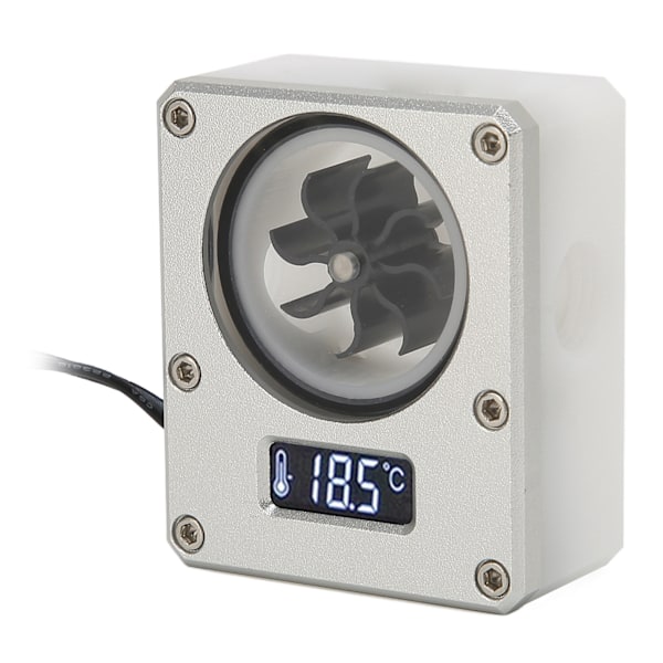 PC Vattenkylningsmätare 12V Liten 3-pin Gränssnitt G1/4 Gänga Hållbar Akryl Rostfri Datorflödesmätare för PC Silver