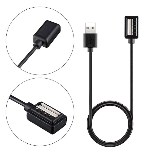 Smart Charger USB-opladerkabel Hurtigopladningsdock til Suunto 9/spartan Ultra/spartan Sport Smart Watch Black Square head