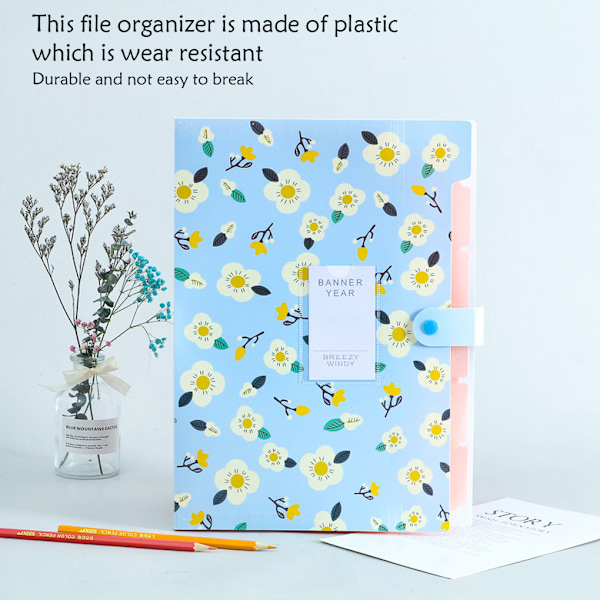 File Organizer Office Folding Document Paperficka Stor Blue
