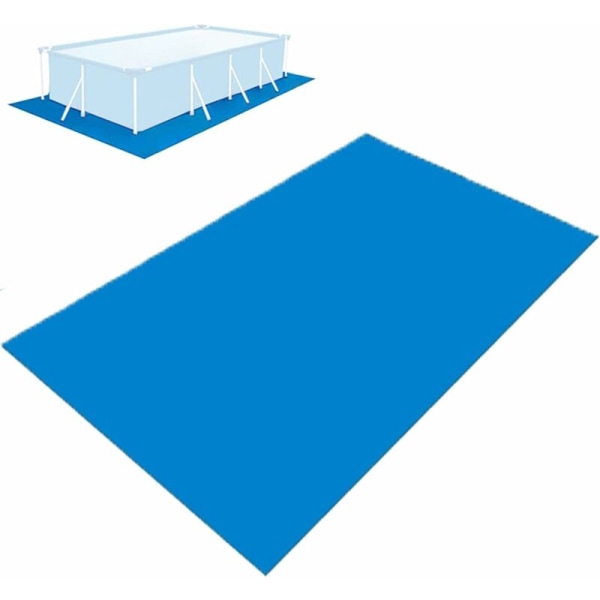 Poolmatta, 500x300 CM Poolmatta över marken, hopfällbar rektangulär Vattentät Poolgolvmatta, Pool Fl