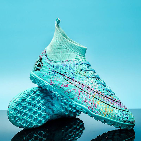 Fotbollsskor för män Halkfria fotbollsskor Klossar Gräs Fotbollssneakers Yj068 Blue 39