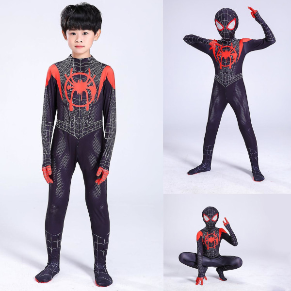 Kids Boys Spiderman Cosplay Suit Miles Morales Spider Man Costume Zentai Bodysuit Superhero Jumpsuit Adult-180cm
