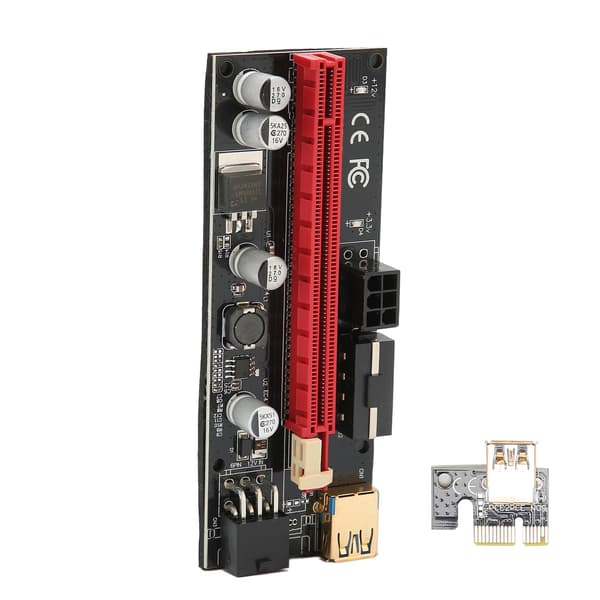 PCIE 1X till 16X Riser-kort 4 Solid Kondensatorer 6 PIN Gränssnitt USB-kabel Fast Spänne Design PCIE GPU Riser Express-kabel Blå