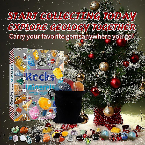 24 Dagers Julekalender Steiner Mineraler Blindboks Julegave