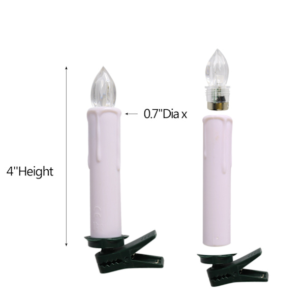 10 ST LED Julljus Elfenben / Kräm, Dimbar, Flimmerläge, Timer