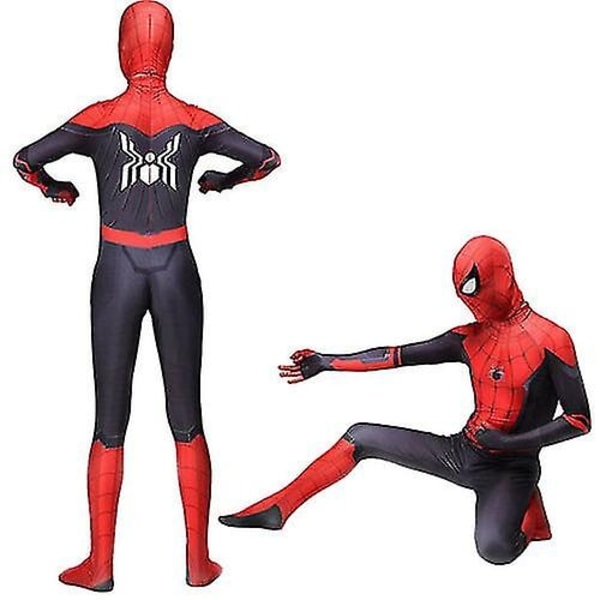 Spider Man Into The Superhero Costume Kids Miles Morales Cosplay Voksen - Perfekt Red 110cm