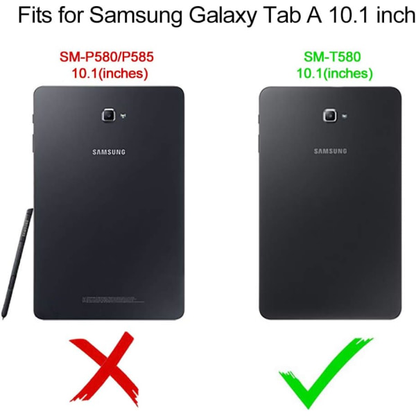 Samsung Galaxy Tab A 10.1 Case 2016 SM-T580/T585 med skärmskydd för barn Stötsäkert robust cover Pennhållare Blå