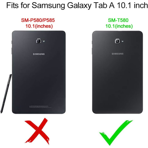 Samsung Galaxy Tab A 10.1 Etui 2016 SM-T580/T585 med skjermbeskytter for barn Støtsikker robust cover Penneholder Blå