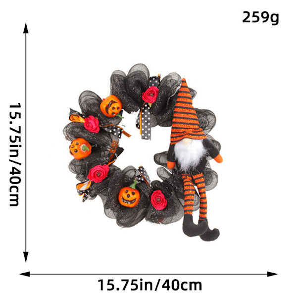 Halloween Moon Cat Garland Door Hängsmycke Festival Döda Grenar Växter Nymåne Halloween Dekoration Black mesh doll