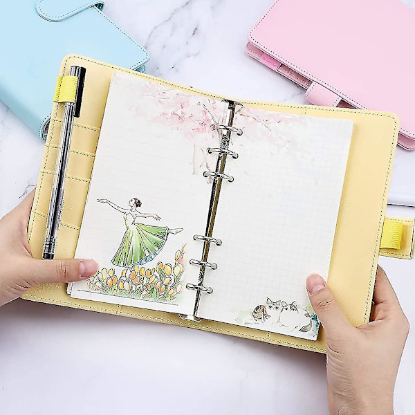 A6 Pu-læder cover til notebook. Genopfyldelig 6-rings ringbind. Personlig arrangør