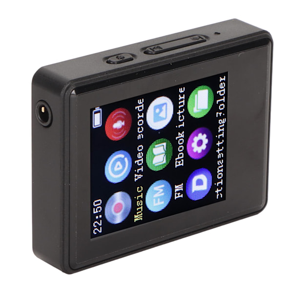 MP3-spiller Bluetooth 5.0 1.77 tommers skjerm HiFi FM-radio Opptak Elektrisk bok Foto Bærbar MP3 MP4-spiller Uten minnekort