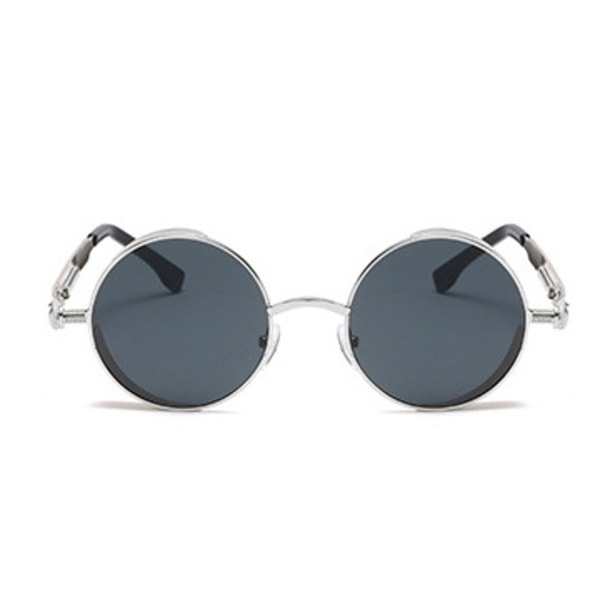 Silverbåge Grå lins-Polariserade runda solglasögon för män och kvinnor