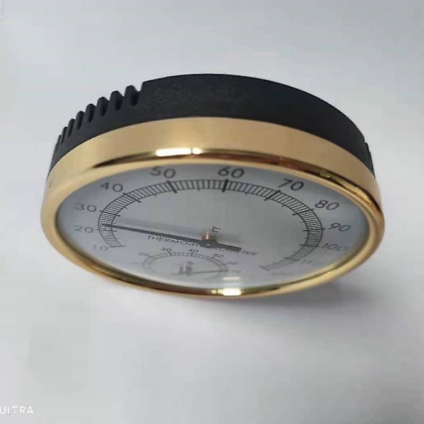 Metallurtavla inomhushygrometertermometer, hygrometer med träbricka för verkstäder, skolor, skolor, marknader och basturum