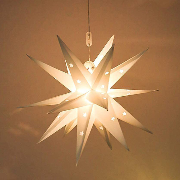 3D Star Christmas Tree Topper Dekor Glittrat batteri LED-lampor 1