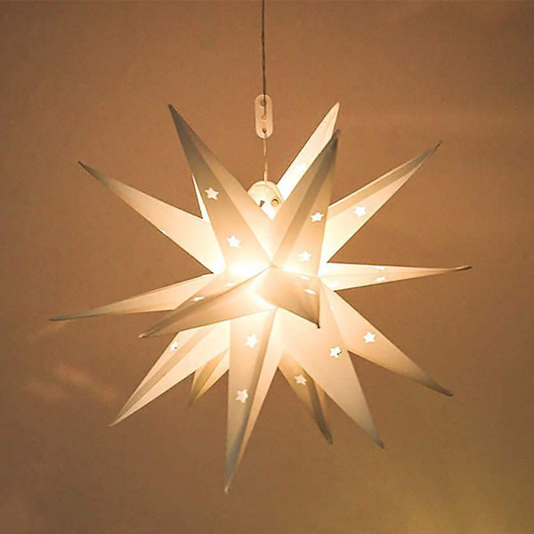 3D Stjerne Juletre Topp Dekor Glitrende Batteri LED-lys 1