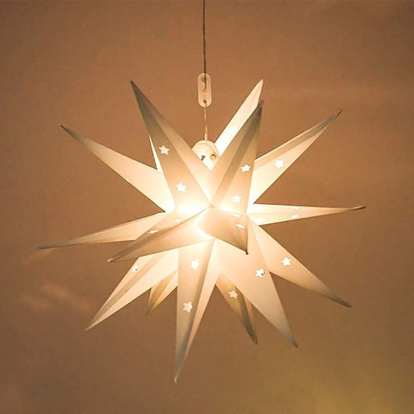3D-tähden joulukuusenkoristekoristeet glitter-akku-LED-valot 1