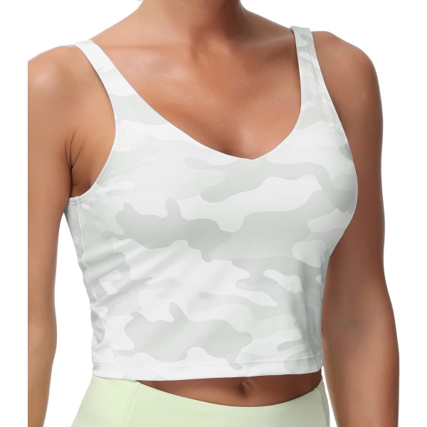 Dame Camo Longline Sports BH Trådløs Polstret Medium Support Yoga