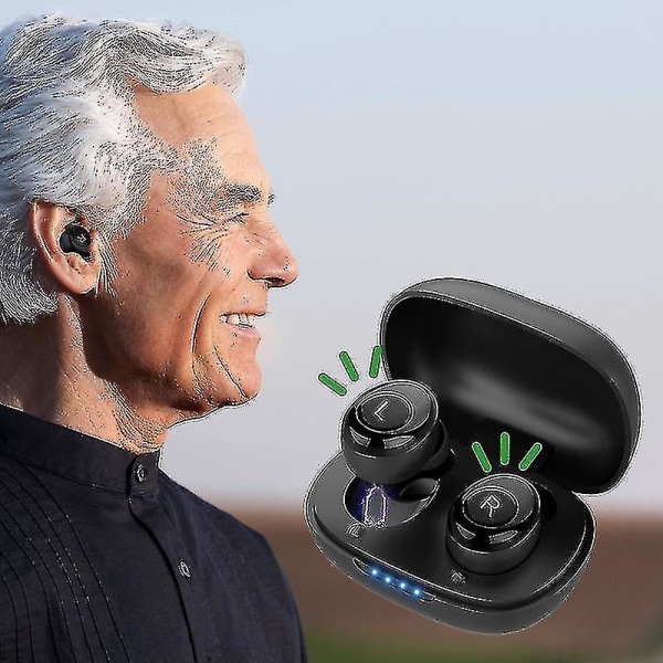 Bluetooth hörapparat Uppladdningsbar osynlig hörapparat-app Digital ljudförstärkare för dövhet Trådlös Aparelho Auditivo H001 AE Ship