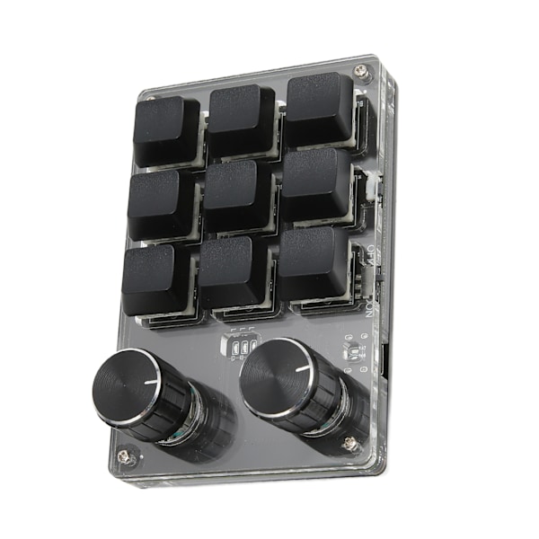 Mekaniskt speltangentbord 9 tangenter 2 rattar Litet USB Trådlöst Dual Mode OSU-tangentbord DIY Programmerbart tangentbord
