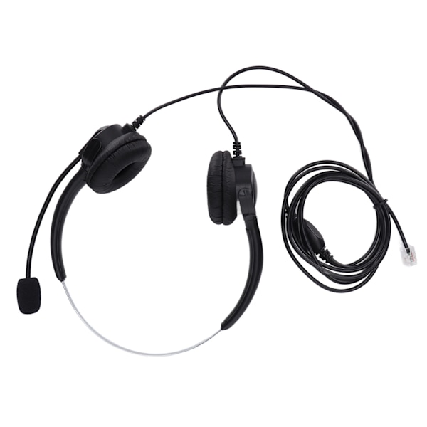 RJ9 Telefon Headset Sladdansluten Binaural Telefonhörlur med Brusreducerande Mikrofon för Kundtjänst på Callcenter