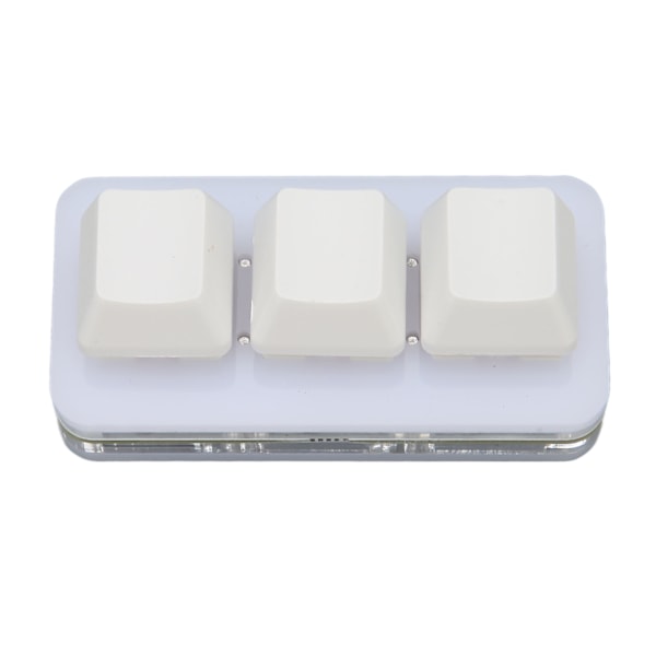 USB 3-knappers Mini Tastatur RGB LED Bakgrunnsbelysning Støtter Hot Swap OSU HID Makro Programmering Tastatur for Windows for OS X for Linux Hvit