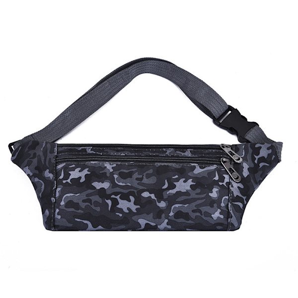 Miehet naiset Fanny Pack -vyötärölaukku ulkona juoksufitness miehet ja yhden olkapään vino naamiointilaukku Camo black