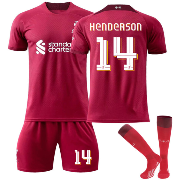 22 Liverpool Fotbollströja NO. 14 Henderson ströja set #26