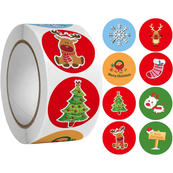 Juldekaler för barn-etiketter för julklappspapper,5