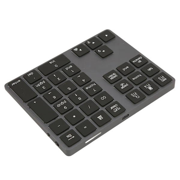 Langaton numeronäppäimistö Mini Ultra Ohut Alumiiniseos 7 Värin Taustavalaistu 34 Näppäimen Numeronäppäimistö Windowsille ja OS:lle