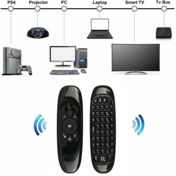 2,4G Mini fjernkontroll Trådløst tastatur Air Mouse PC TV Box