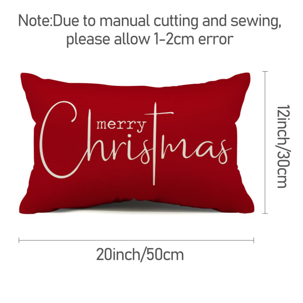 Set med 2 julkuddfodral Merry Christmas Red 12X20"