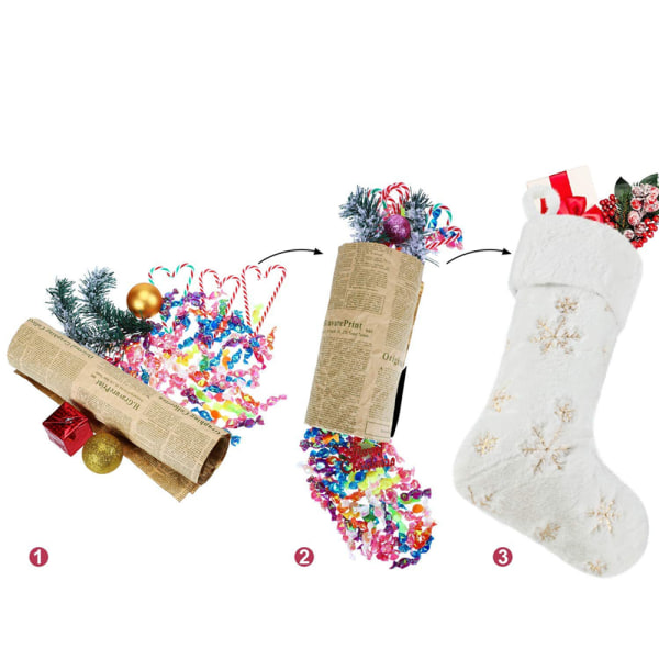 Julstrumpor 2-pack 40cm Sparkling Snowflake Christmas gold