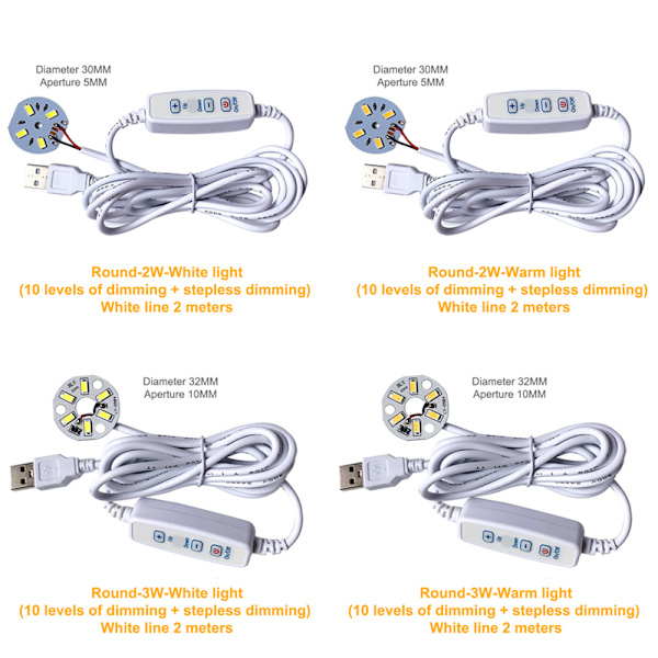 DC 5V Dæmpbar LED-chips SMD LED-lampe DIY Light Justerbar LED A19