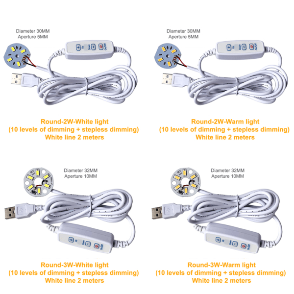 DC 5V dimbara LED-chips SMD LED-lampa DIY Light Justerbar LED A13