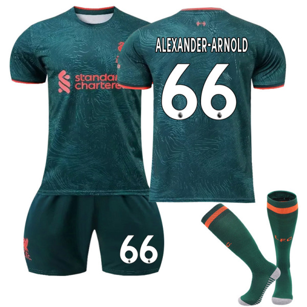 22-23 Liverpool 2 Away Green nro 11 Salah Shirt 66 Arnold 4 Van Dijk Football Kit NO.66 ALEXANDER-ARNOLD 20