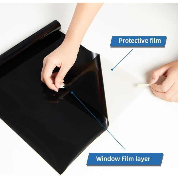 19,7 tum x 6,5 fot Värmekontroll fönsterfilm, fönsterfärg Solskyddande mörkläggning och UV-skydd, envägs sekretessspegel