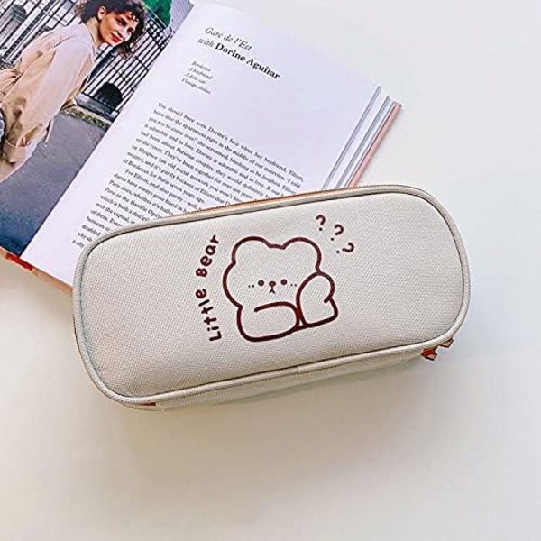 (björn A) Kawaii Style Case med stor kapacitet för studenter, Te