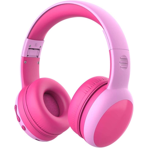 Bluetooth Kids -kuulokkeet mikrofonilla, langattomat kuulokkeet lapsille, 85 dB:n rajoitettu kuulosuojaus, stereokuulokkeet pojille ja tytöille (vaaleanpunainen)