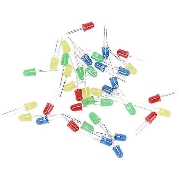 5mm Assorted Color LED Dioder 2v-3v 20mA Grøn Rød Gul Blå