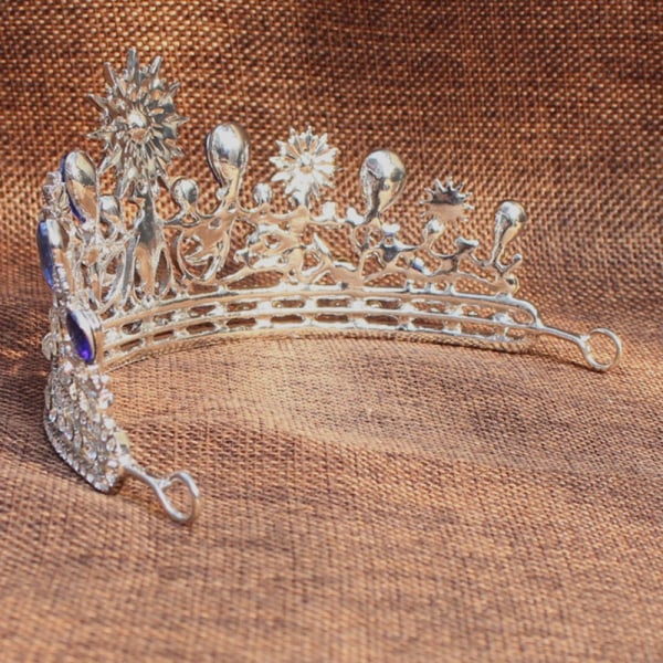 Tiara Hääpuku Häätiara Rhinestone Kruunu Pannana