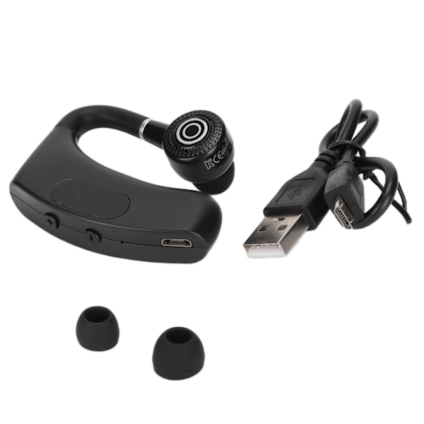 V12 Bluetooth Headset Trådlöst Enkelt Hängande Öra Handsfree LED Digital Display Hörlur för Företag Kontor Utan Laddningsfack