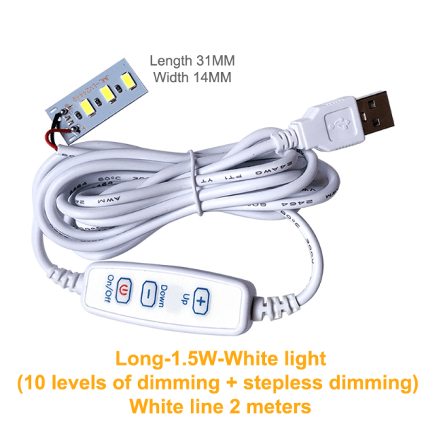 DC 5V dimbara LED-chips SMD LED-lampa DIY Light Justerbar LED A15