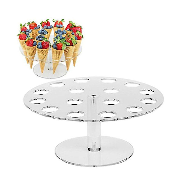 Glasstrutshållare, 16-kapacitets akrylglasstrutsställ Cupcake-strutsstativ, ställ för glassstrut - klar, 1st