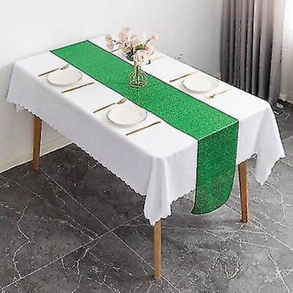 Ny paljett Modern bordslöpare för bröllopsdekoration paljett jul födelsedag baby shower party hem te cover green 30X275cm