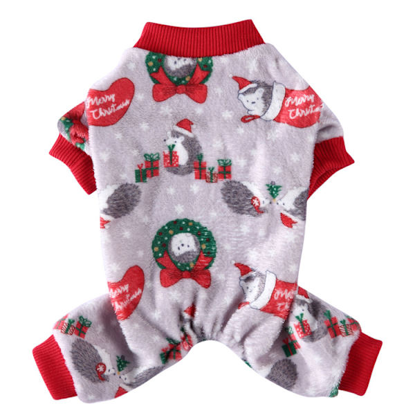 Joulukuvioinen pyjamapaita pienille ja keskikokoisille koirille, jouluvaatteet Uudenvuoden jumpsuit koiralle Coral Fleece -paita Lämmin takki SDZ117 M