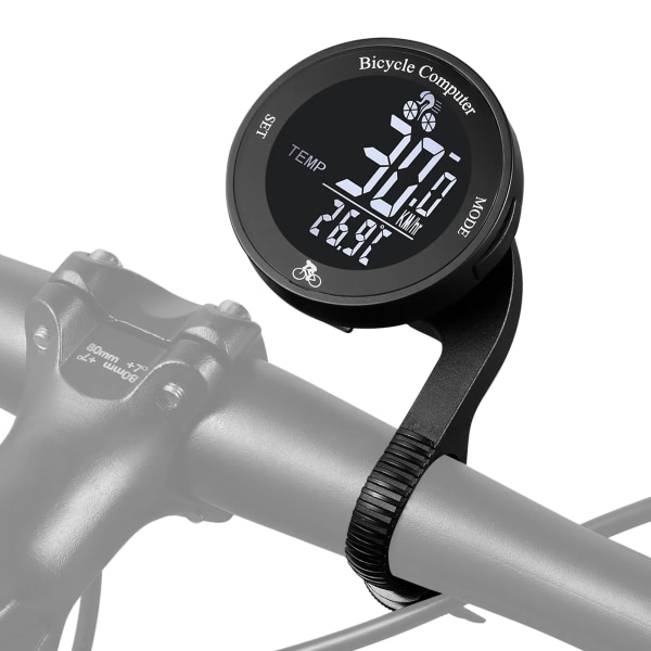 Multi LCD-skärm Cykelhastighetsmätare svart diameter 62mm