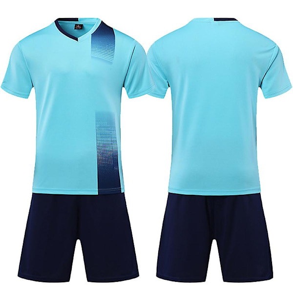 20-21 Tilpas fodbolduniformer Blanke fodboldtrøjer Futsal træningssæt sæt Voksne Mænd Kvinder Børn Sæt Sportstøj XXXXL sky blue
