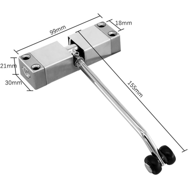 Zinklegering Automatisk fjäderdörrstängare Justerbar självstängande