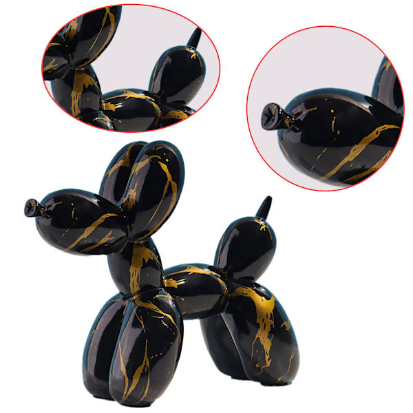 Dyrefigur harpiks Sød skinnende ballon-hund-statue Art style 3