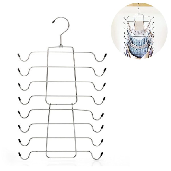Piao Linne Henger Metall Sammenleggbar Plassbesparende Henger Organizer for Linne, Cami, BH, Badetøy, Belter, Slips Black